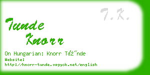 tunde knorr business card